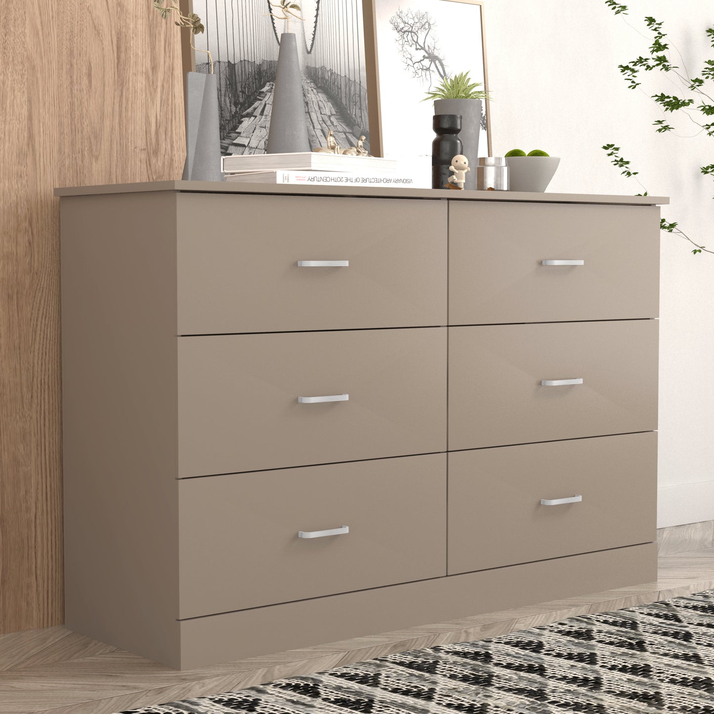 Galano 6-Drawer Double Dresser with Interlock Safety 47.0" W × 15.6" D × 31.7" H