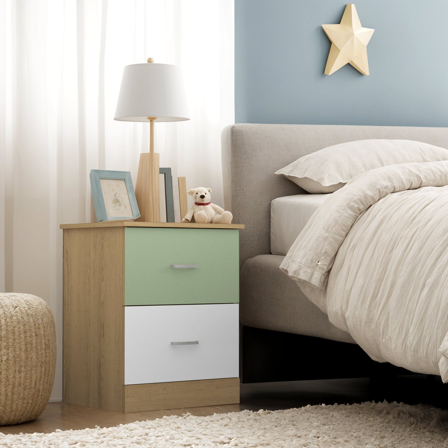 Galano 2-Drawer Nightstands with Storage 18.7" W × 15.7" D × 23.7" H