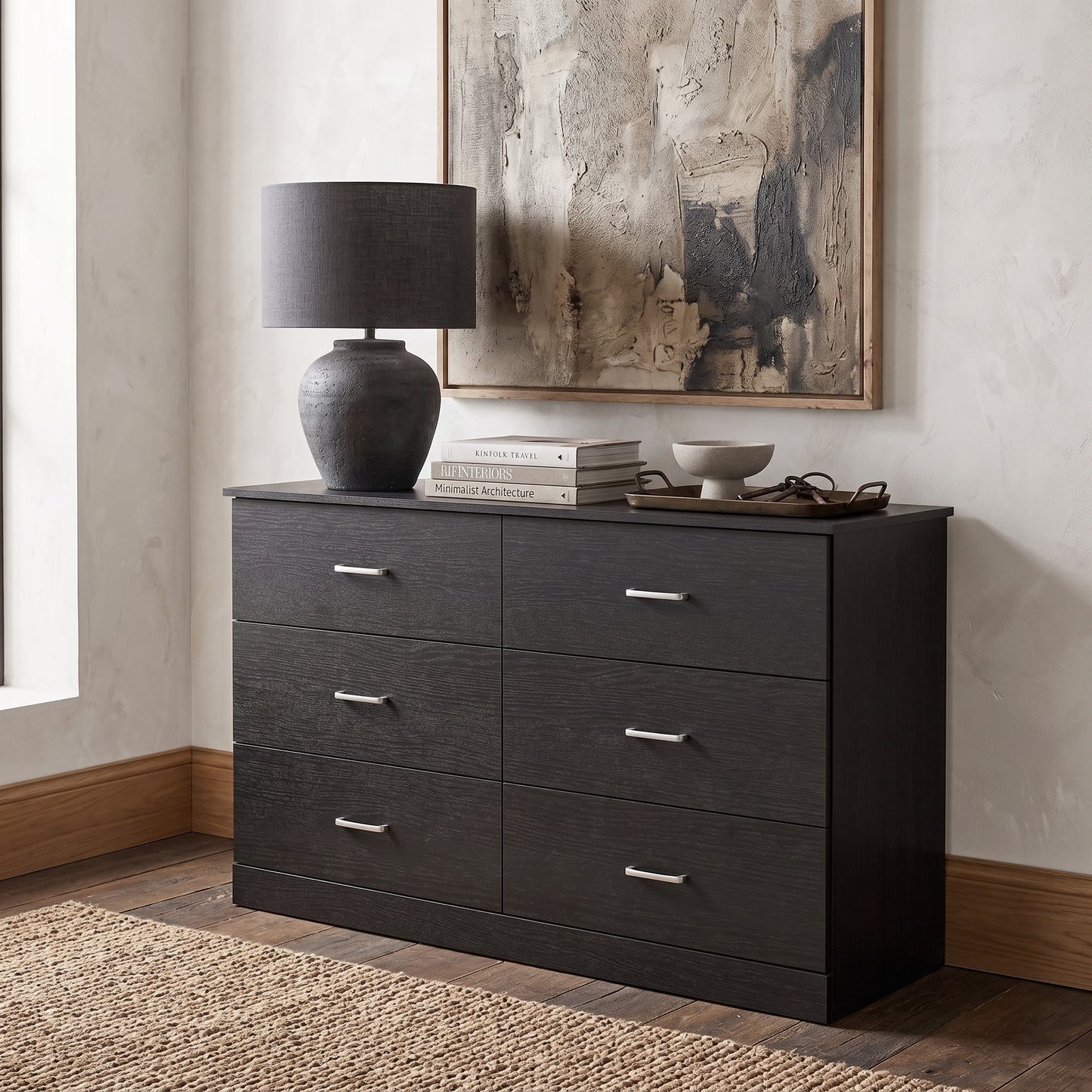 Galano Modern 6-Drawer Double Dresser for Bedroom with Interlocking Drawers & Anti-Tip Kit, 47" Wide