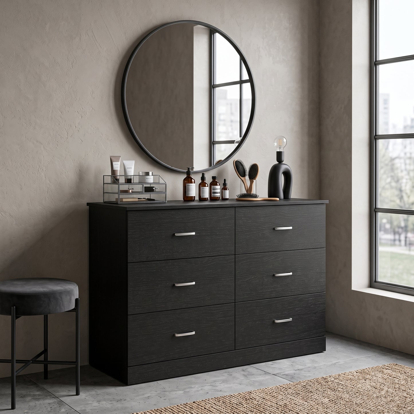 Galano Modern 6-Drawer Double Dresser for Bedroom with Interlocking Drawers & Anti-Tip Kit, 47" Wide