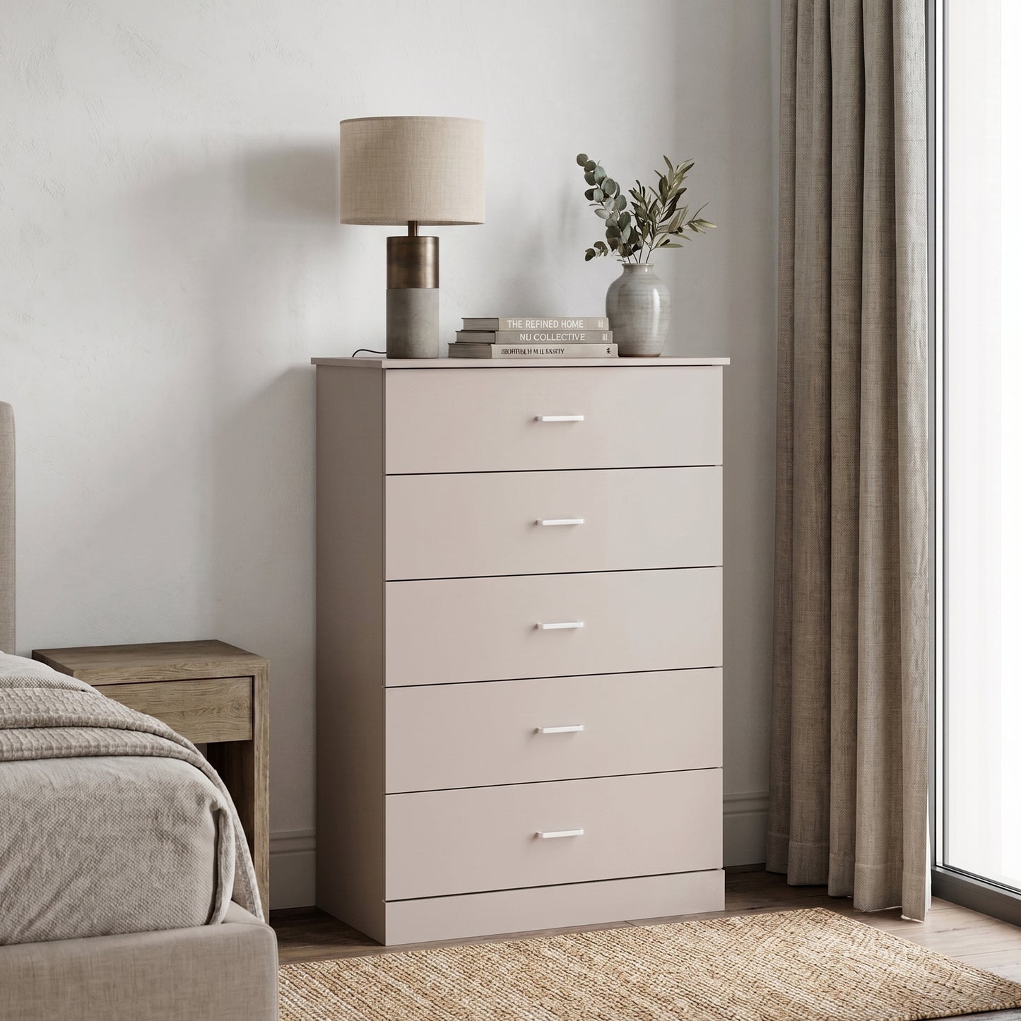 Galano 5-Drawer Tall Dresser with Interlocking Drawers & Anti-Tip Kit, 31.3" W