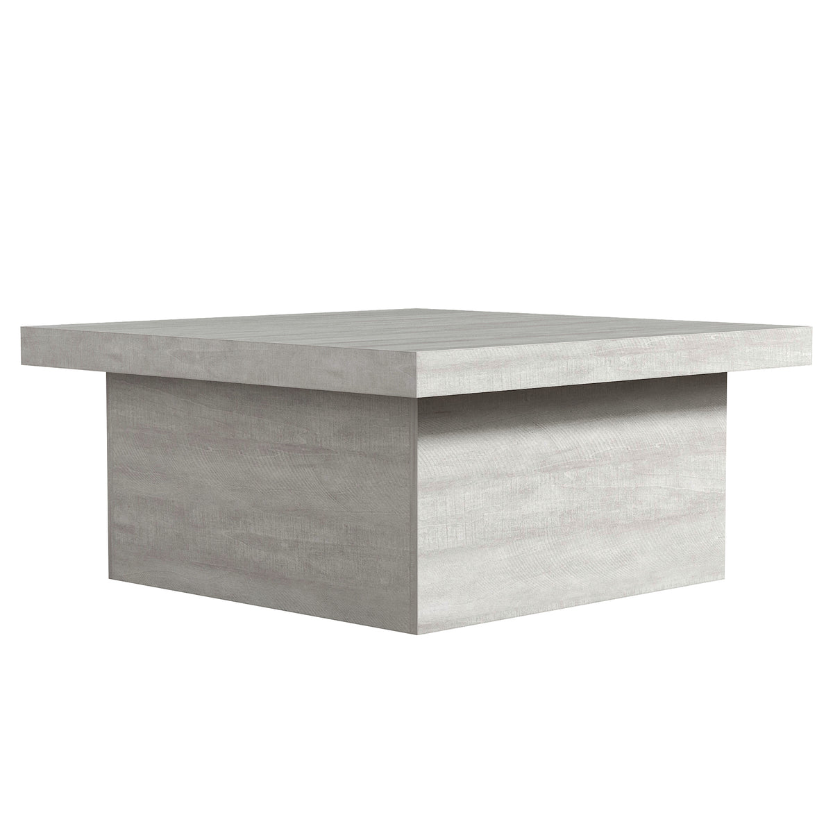 GALANO Square Coffee Table with Block Base, 35.4 in. Wide x 16.1 in. High, 1 Table