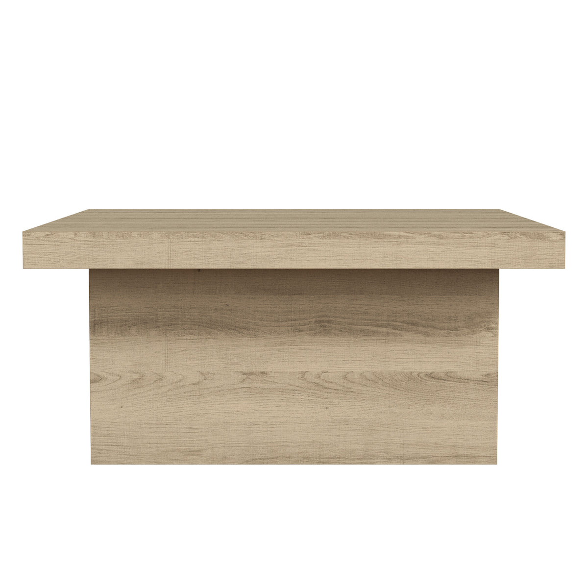GALANO Square Coffee Table with Block Base, 35.4 in. Wide x 16.1 in. High, 1 Table