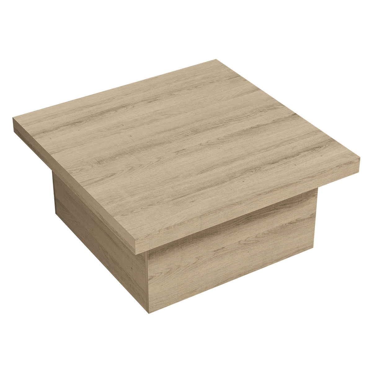 GALANO Square Coffee Table with Block Base, 35.4 in. Wide x 16.1 in. High, 1 Table
