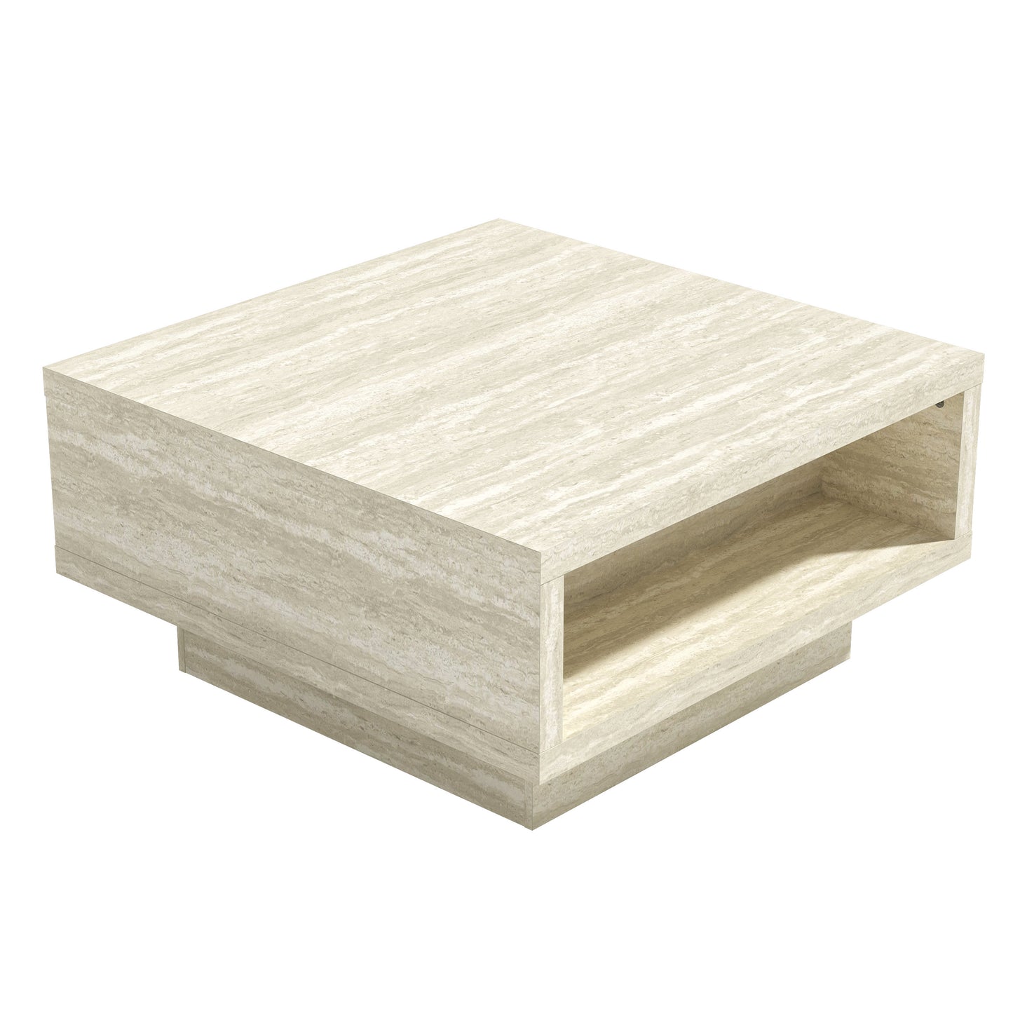 Galano Pedestal Coffee Table with Hidden Lift-Top Storage 31.5" W x 31.5" D x 16.0" H