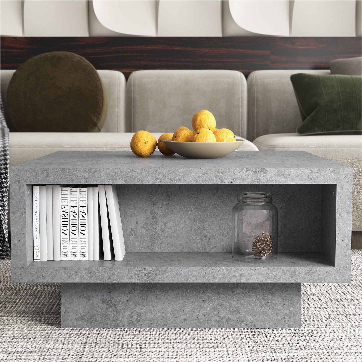 Galano Pedestal Coffee Table with Hidden Lift-Top Storage 31.5" W x 31.5" D x 16.0" H
