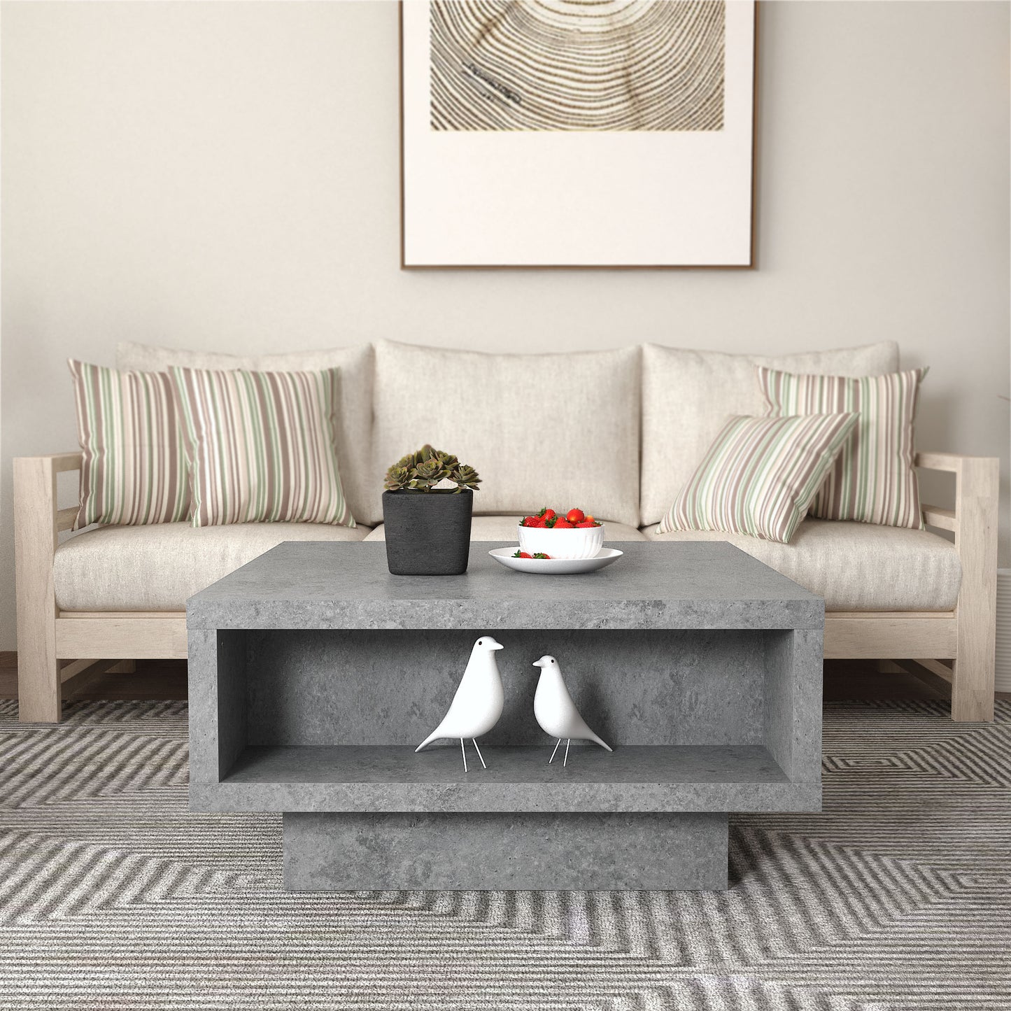 Galano Pedestal Coffee Table with Hidden Lift-Top Storage 31.5" W x 31.5" D x 16.0" H