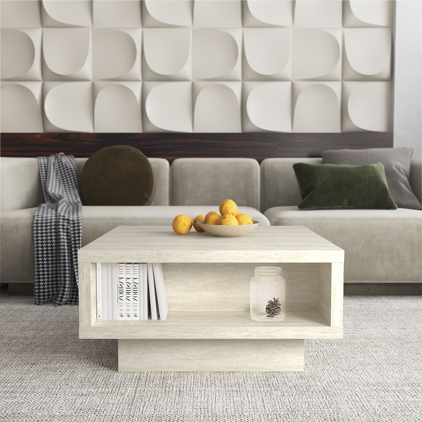 Galano Pedestal Coffee Table with Hidden Lift-Top Storage 31.5" W x 31.5" D x 16.0" H