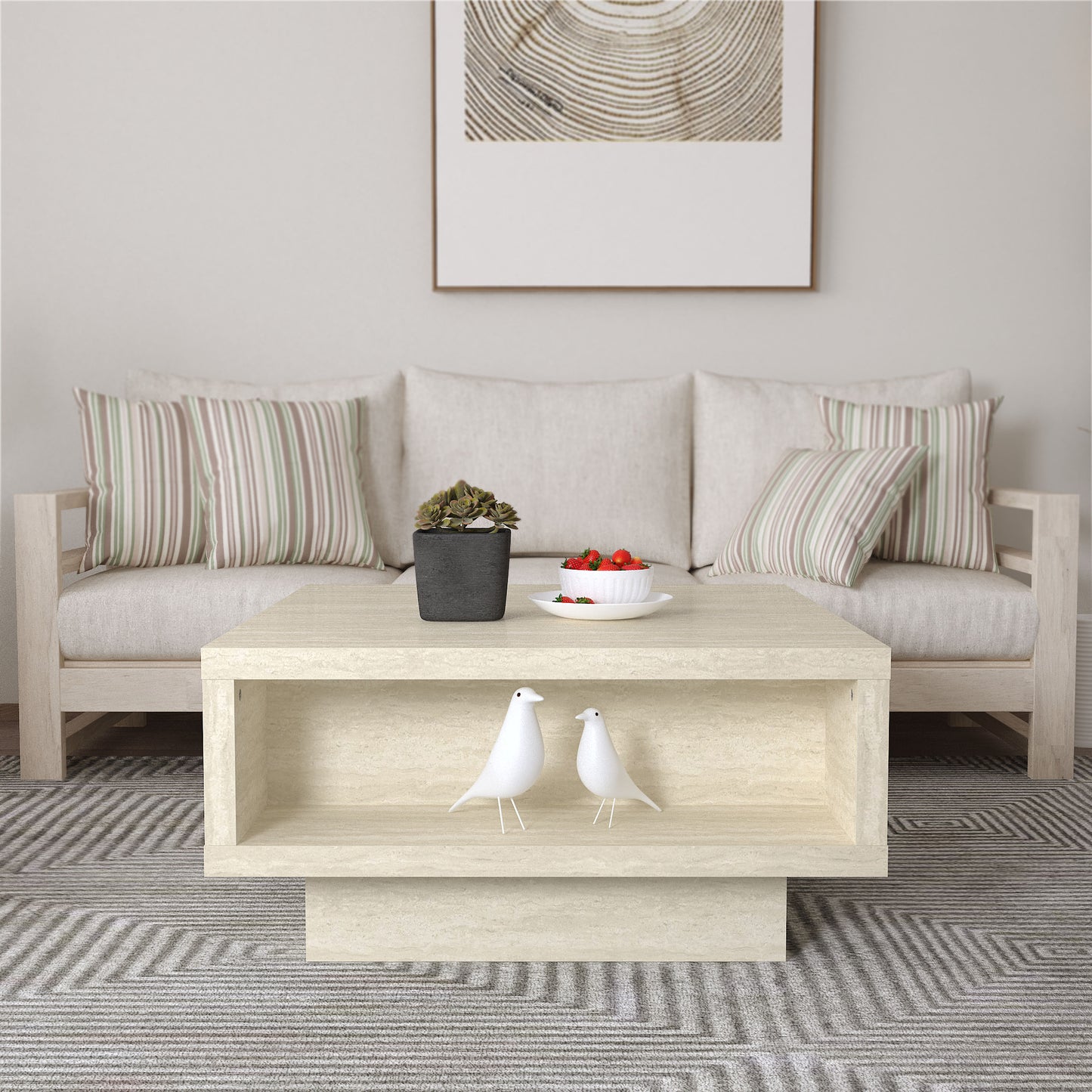 Galano Pedestal Coffee Table with Hidden Lift-Top Storage 31.5" W x 31.5" D x 16.0" H