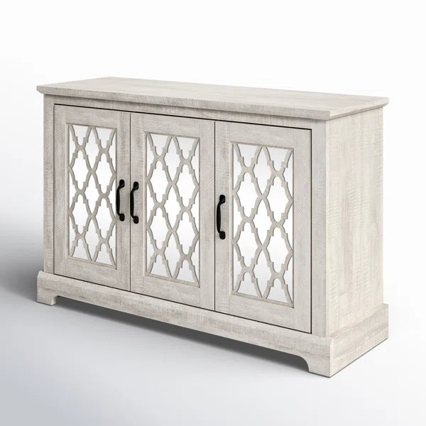 Galano sideboard with acrylic lattice doors in dusty gray oak 45.7" W × 15.7" D × 29.3" H