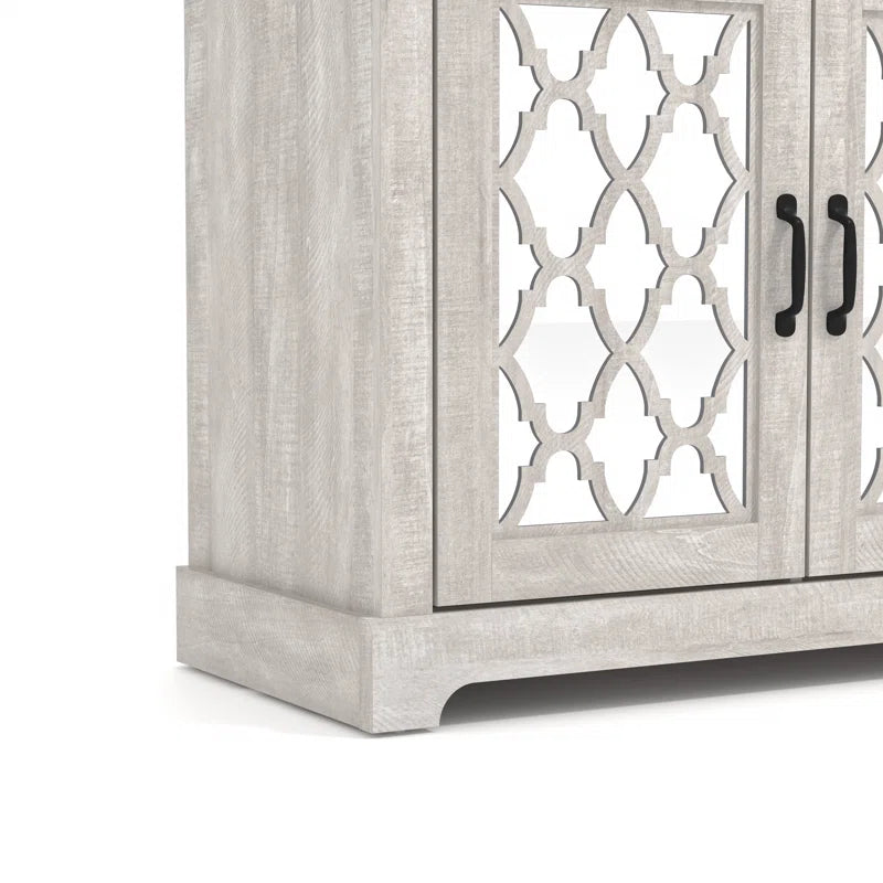 Galano sideboard with acrylic lattice doors in dusty gray oak 45.7" W × 15.7" D × 29.3" H