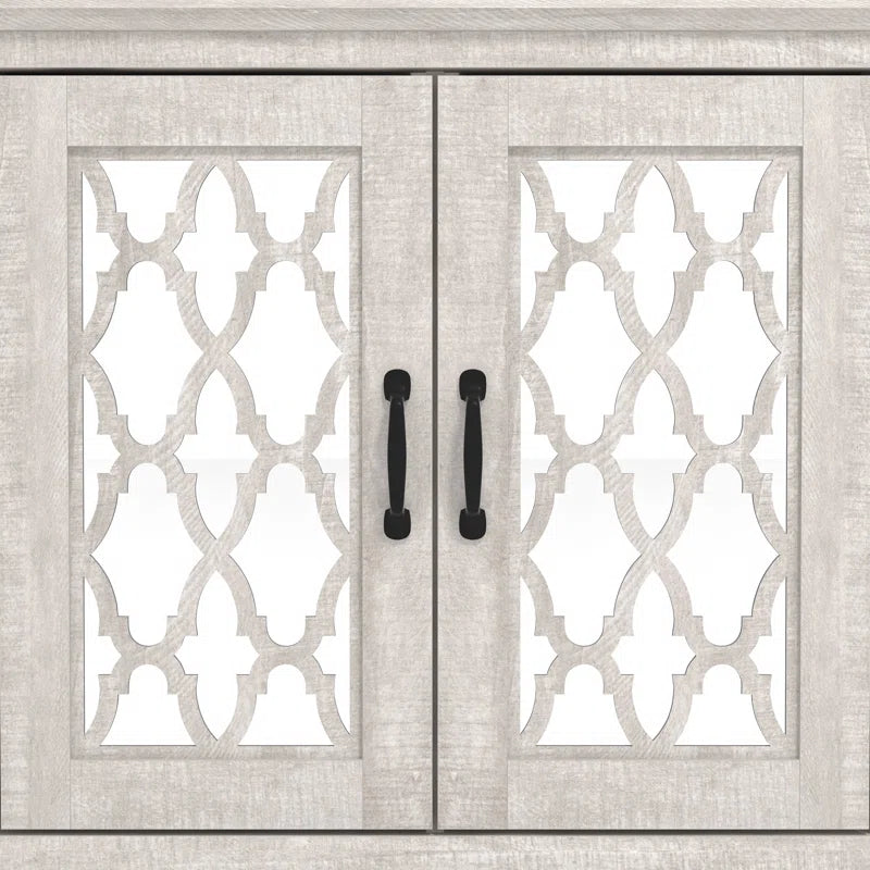 Galano sideboard with acrylic lattice doors in dusty gray oak 45.7" W × 15.7" D × 29.3" H