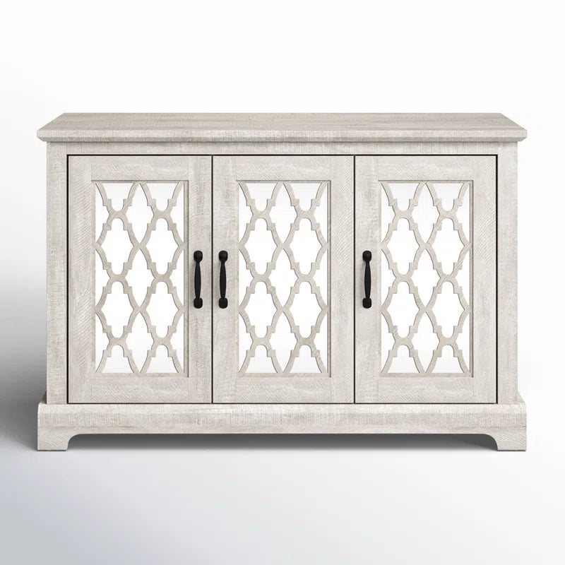 Galano sideboard with acrylic lattice doors in dusty gray oak 45.7" W × 15.7" D × 29.3" H