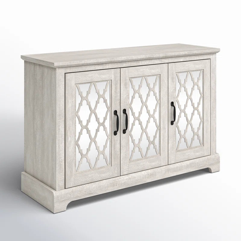 Galano sideboard with acrylic lattice doors in dusty gray oak 45.7" W × 15.7" D × 29.3" H