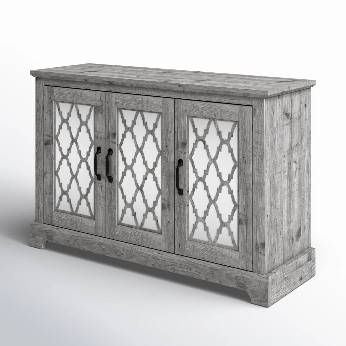 Galano sideboard with acrylic lattice doors in dusty gray oak 45.7" W × 15.7" D × 29.3" H