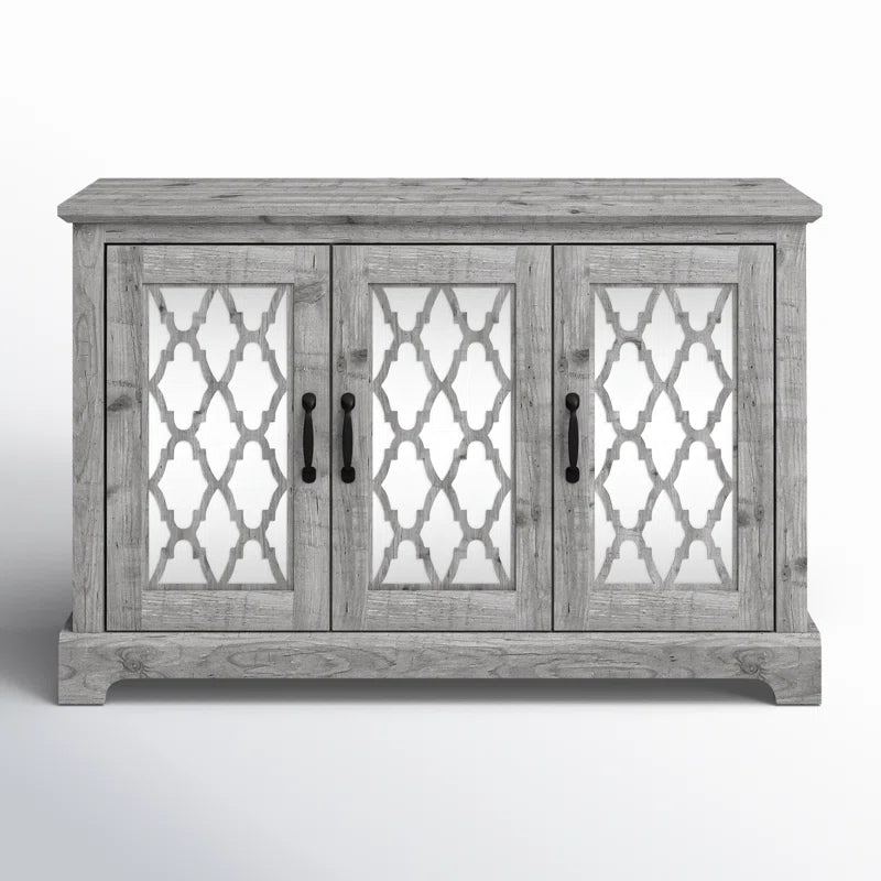 Galano sideboard with acrylic lattice doors in dusty gray oak 45.7" W × 15.7" D × 29.3" H