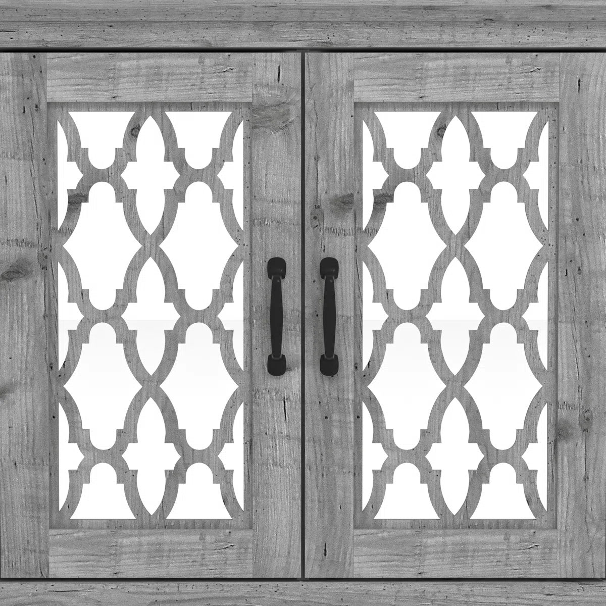Galano sideboard with acrylic lattice doors in dusty gray oak 45.7" W × 15.7" D × 29.3" H