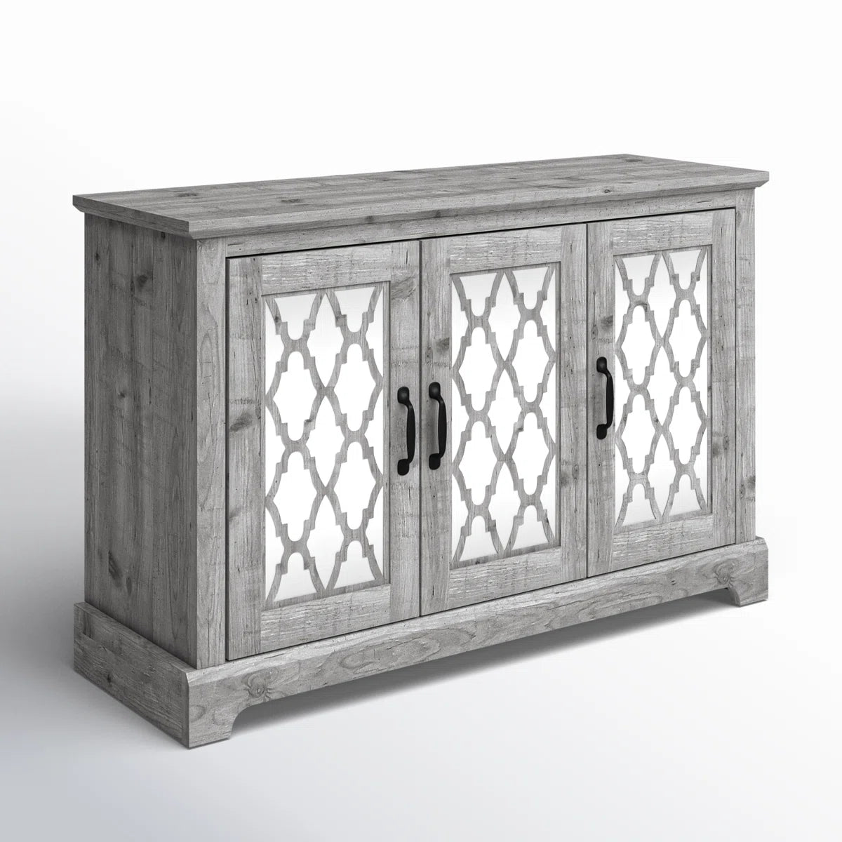 Galano sideboard with acrylic lattice doors in dusty gray oak 45.7" W × 15.7" D × 29.3" H