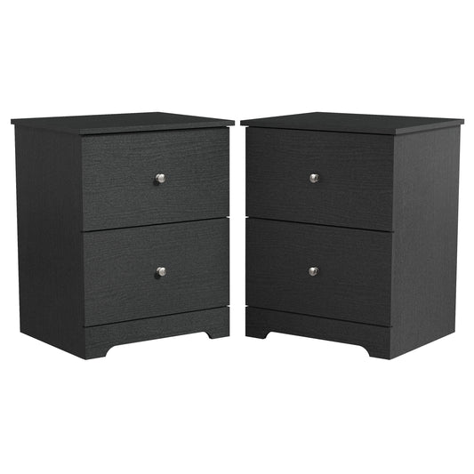 Galano Modern 2-Drawer Nightstands Set of 2 with Metal Knob Handles 18.7" W × 15.7" D × 23.7" H