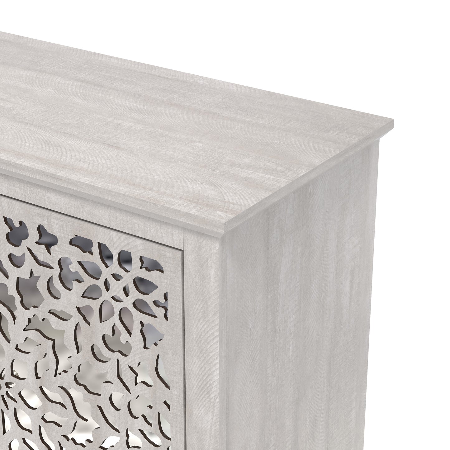 Galano 3-Door Sideboard with Mirrored Cutout Doors 45.7" W × 15.7" D × 29.3" H
