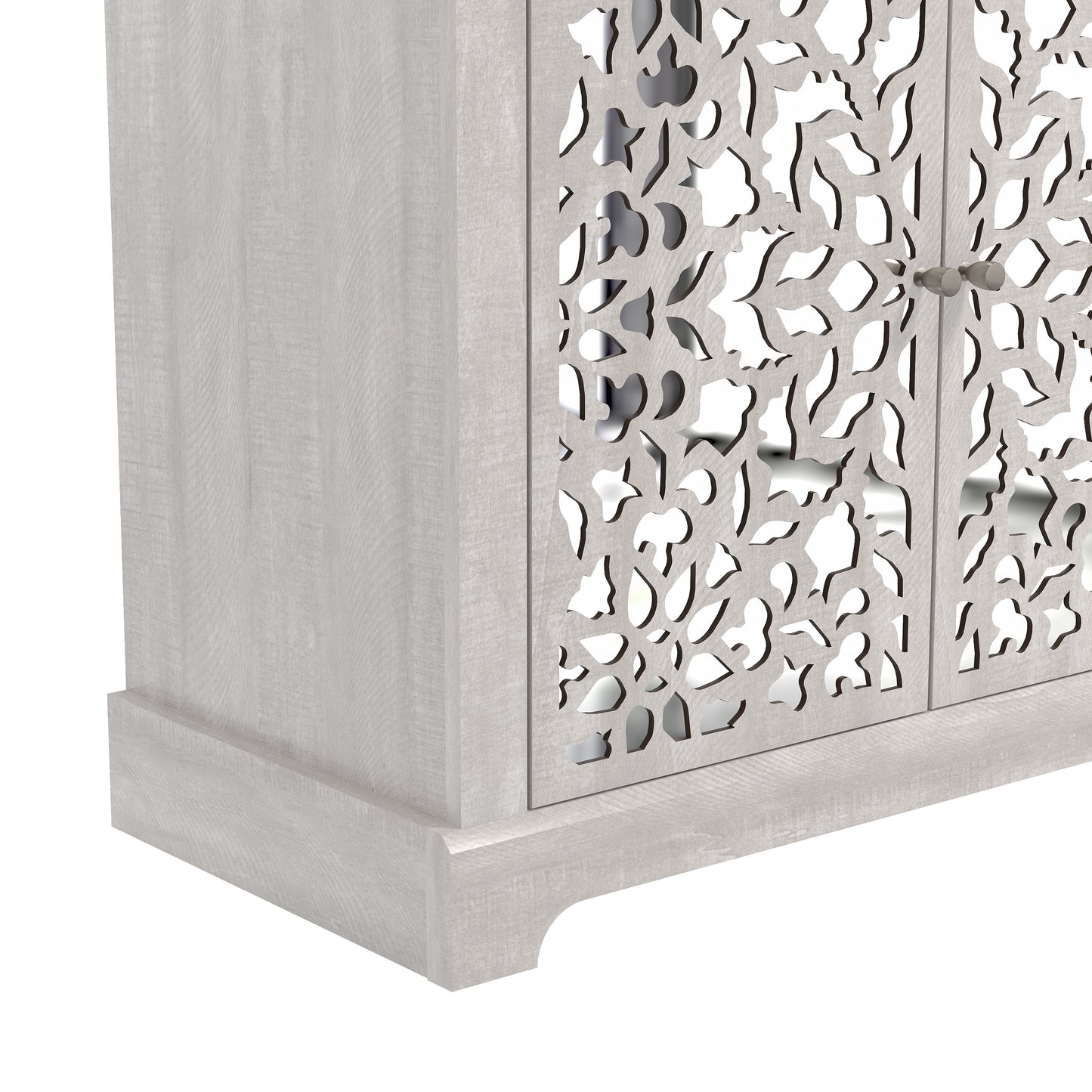 Galano 3-Door Sideboard with Mirrored Cutout Doors 45.7" W × 15.7" D × 29.3" H