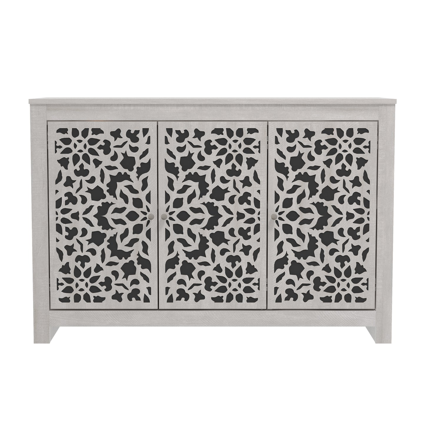 Galano 3-Door Sideboard with Decorative Cutout Doors 44.3" W × 15.7" D × 30" H