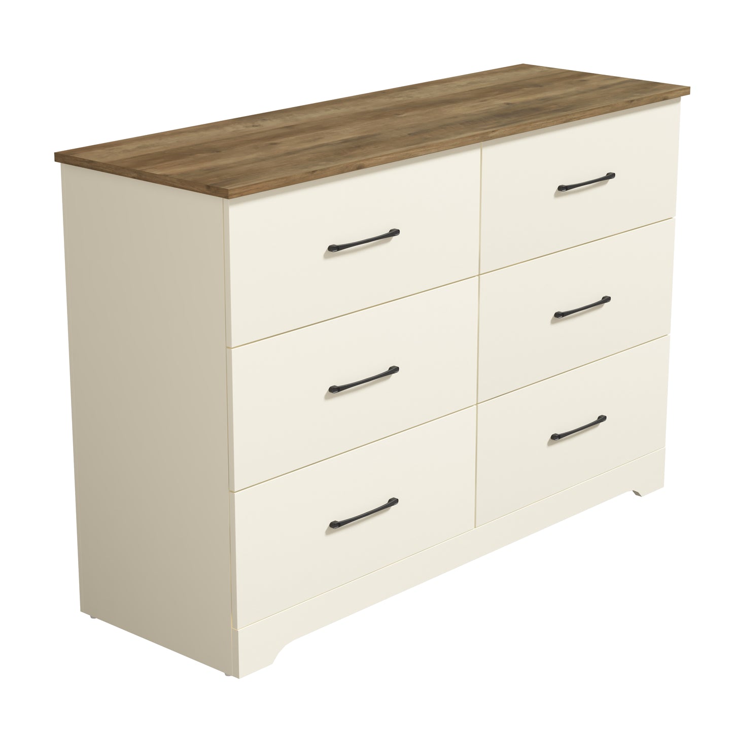 Galano 6 Drawer Dresser with Interlocking Drawers 47" W × 15.5" D × 31.7" H