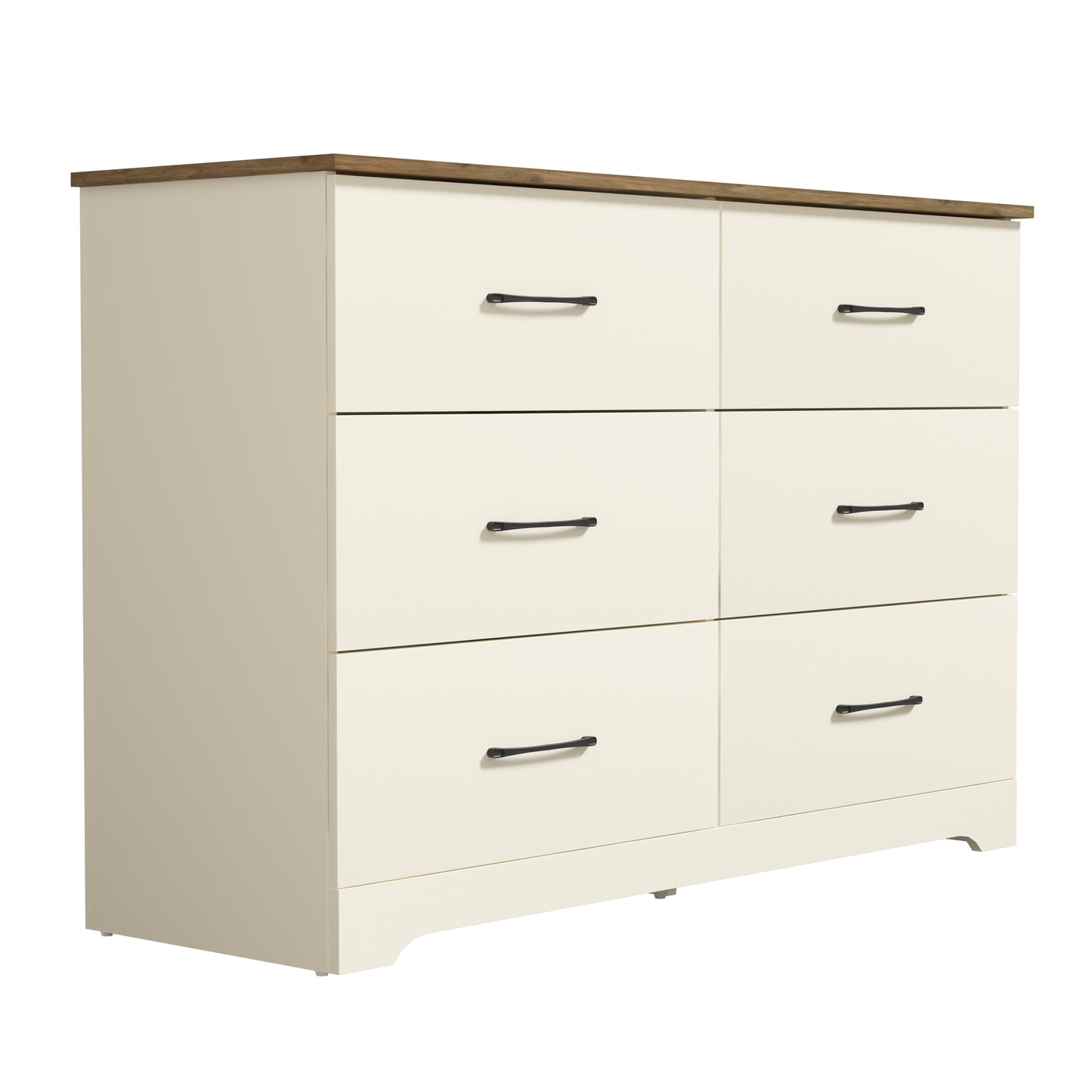 Galano 6 Drawer Dresser with Interlocking Drawers 47" W × 15.5" D × 31.7" H