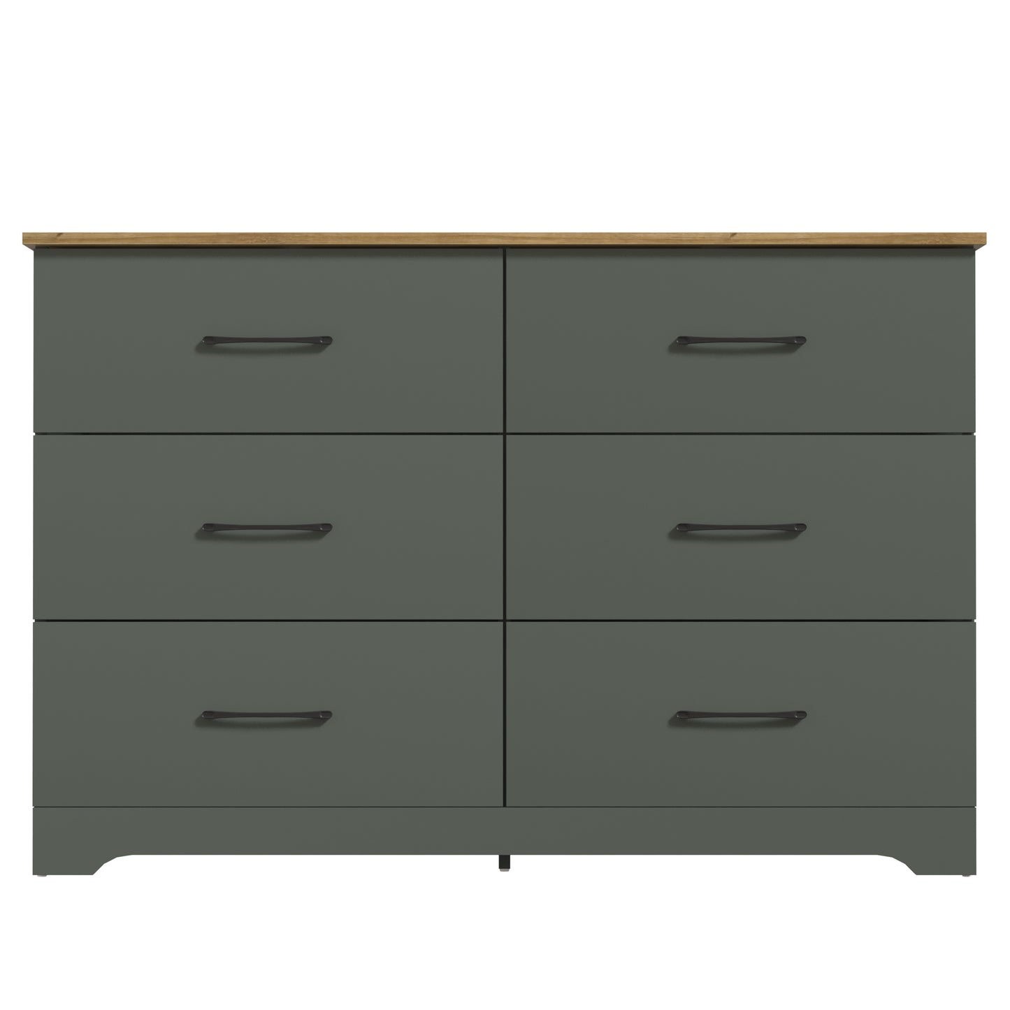 Galano 6 Drawer Dresser with Interlocking Drawers 47" W × 15.5" D × 31.7" H