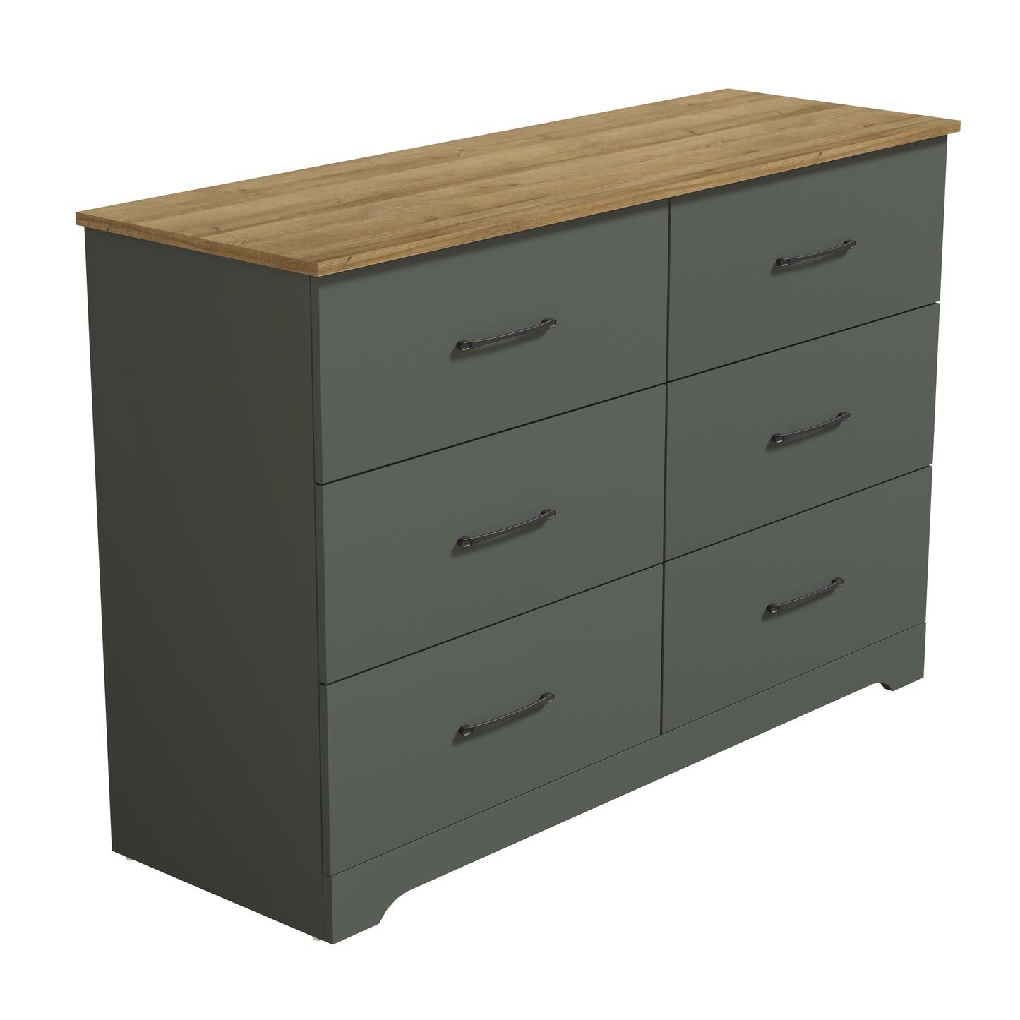 Galano 6 Drawer Dresser with Interlocking Drawers 47" W × 15.5" D × 31.7" H