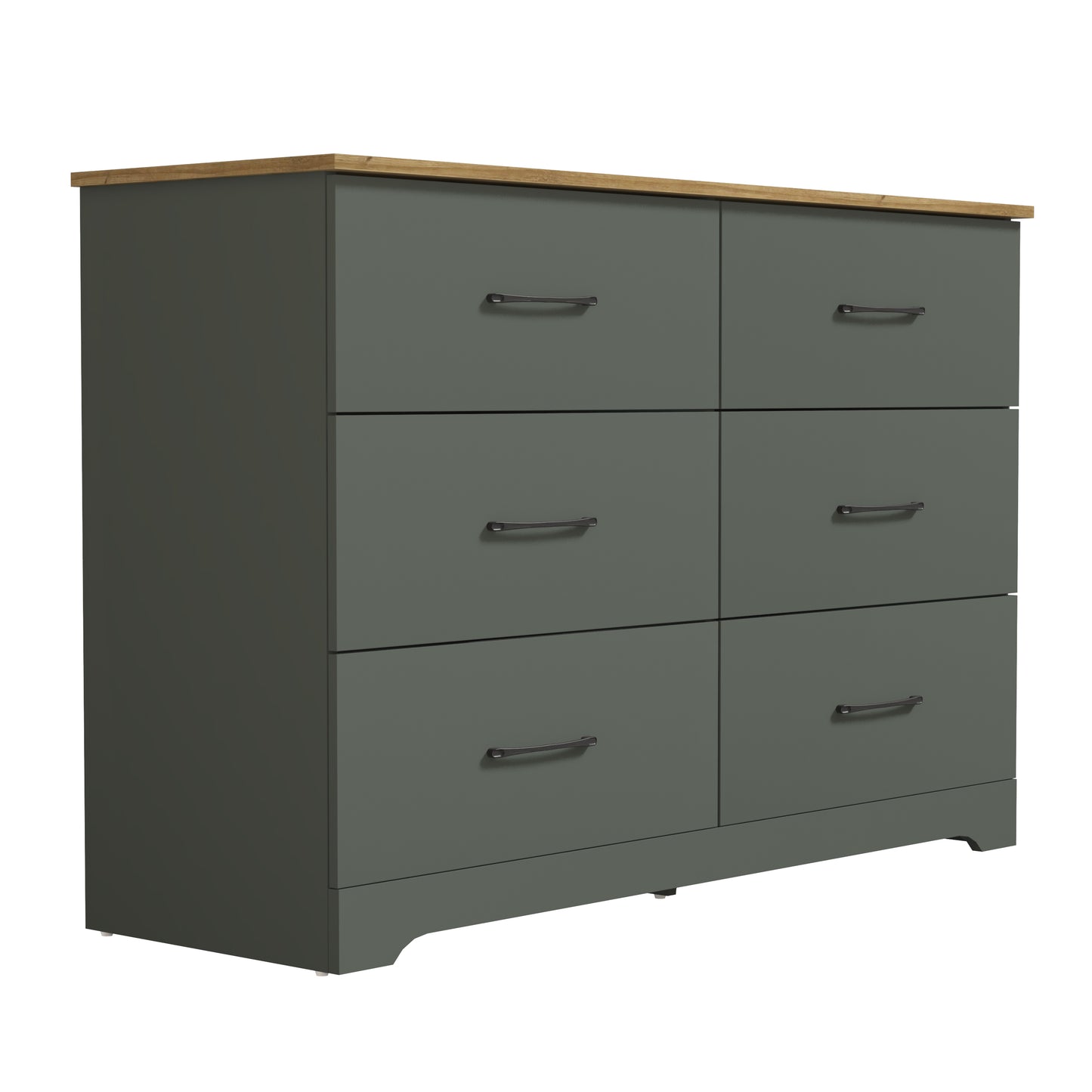 Galano 6 Drawer Dresser with Interlocking Drawers 47" W × 15.5" D × 31.7" H