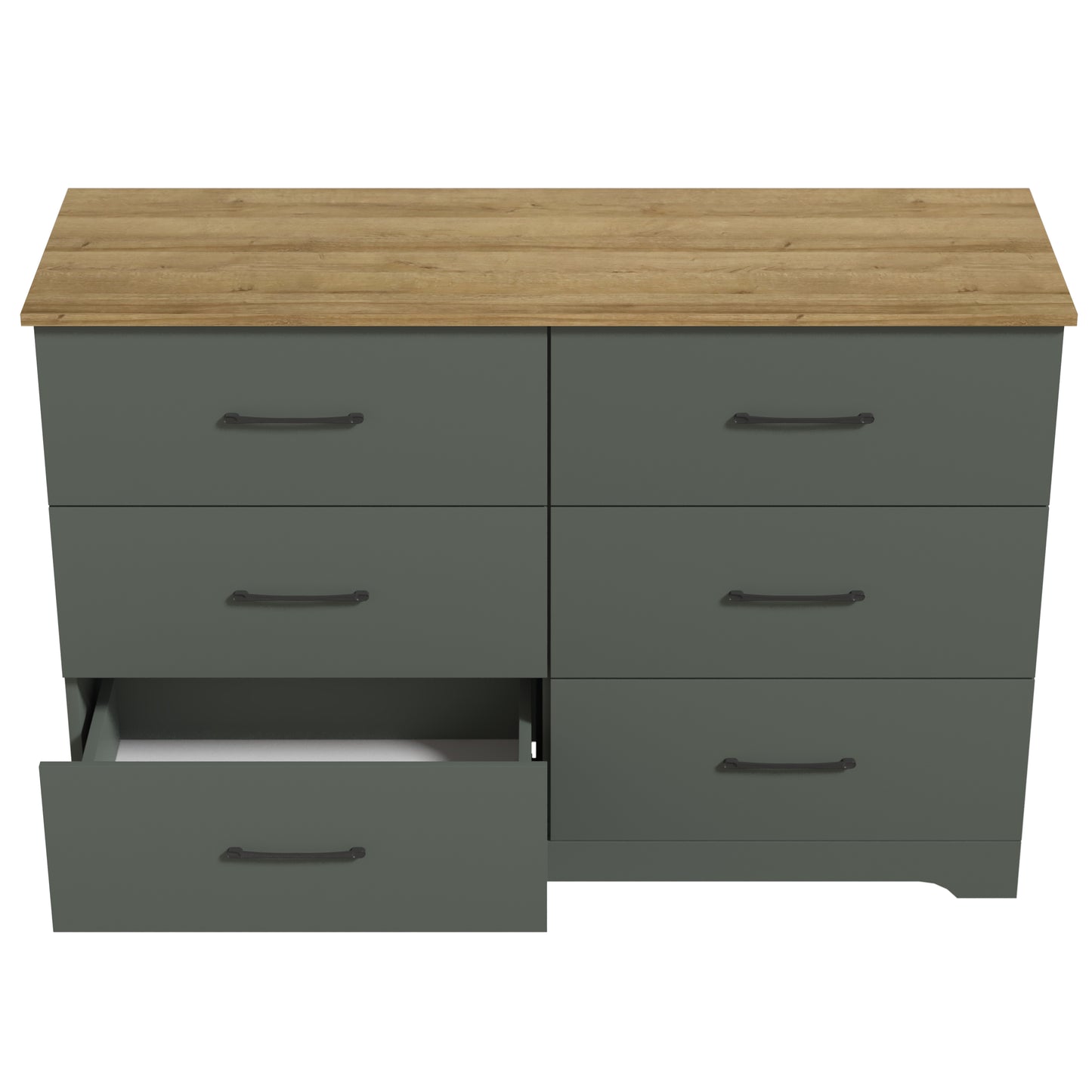 Galano 6 Drawer Dresser with Interlocking Drawers 47" W × 15.5" D × 31.7" H