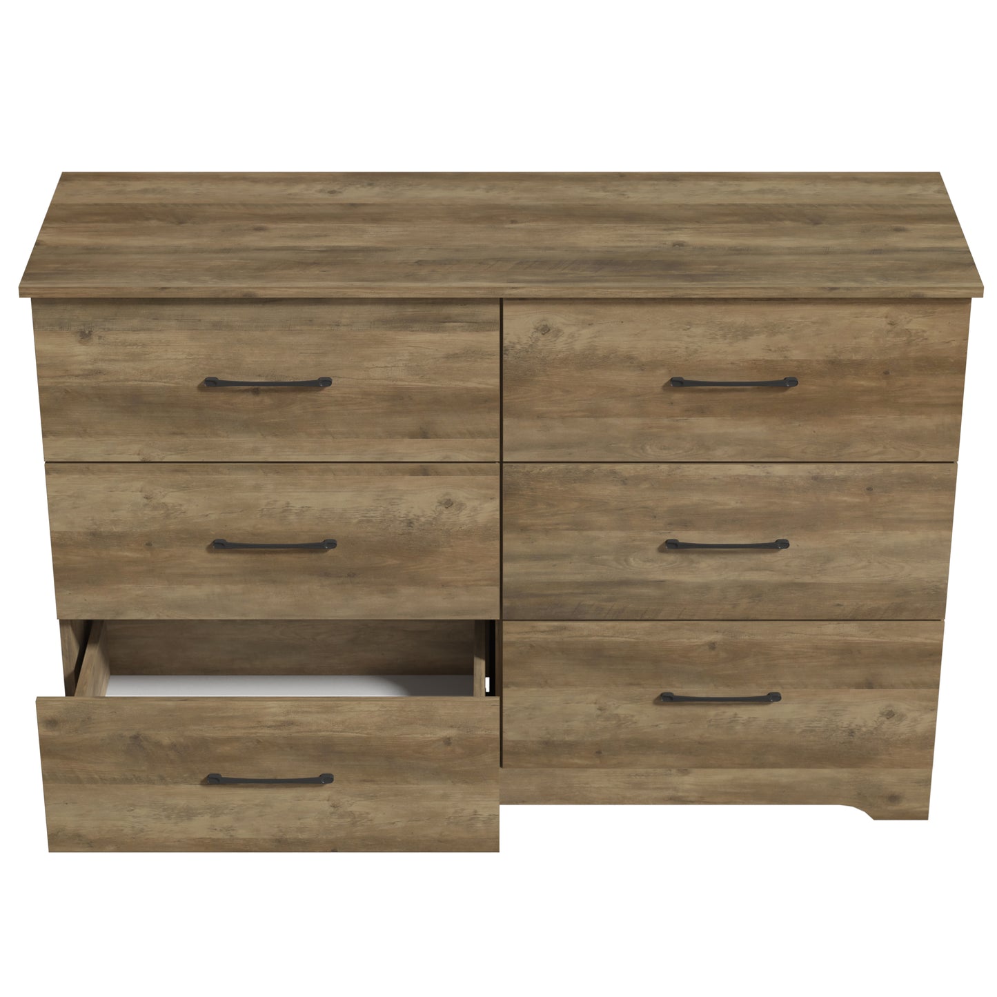 Galano 6 Drawer Dresser with Interlocking Drawers 47" W × 15.5" D × 31.7" H