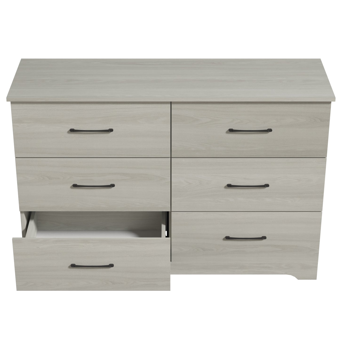 Galano 6 Drawer Dresser with Interlocking Drawers 47" W × 15.5" D × 31.7" H