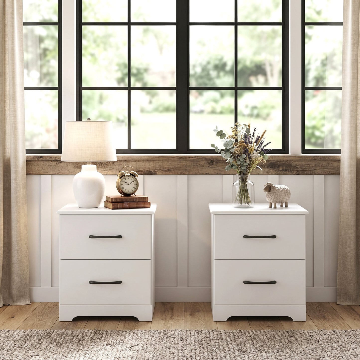 Galano Modern 2-Drawer Nightstand with Storage, Compact Bedside Table or End Table, 18.7" W x 15.7" D x 23.7" H