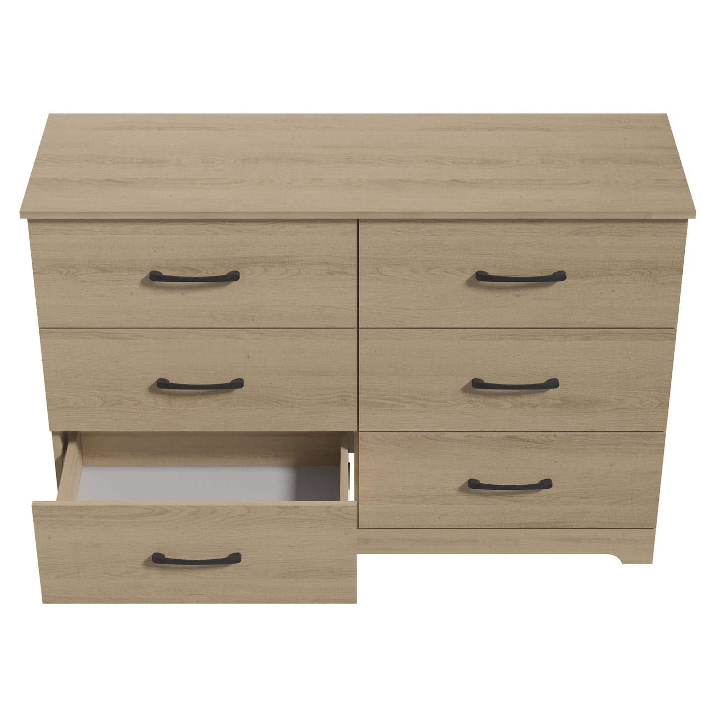 Galano 6 Drawer Dresser with Interlocking Drawers 47" W × 15.5" D × 31.7" H