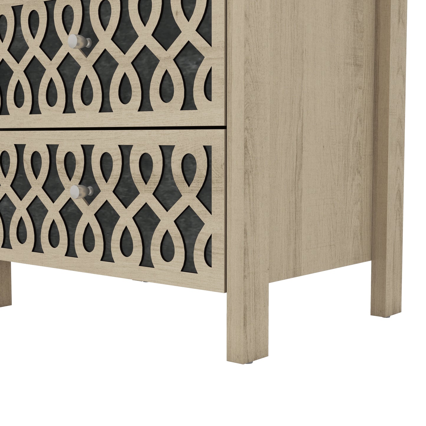 Galano Modern 2-Drawer Nightstands with Open Storage Set of 2 20.9" W × 15.7" D × 22.7" H
