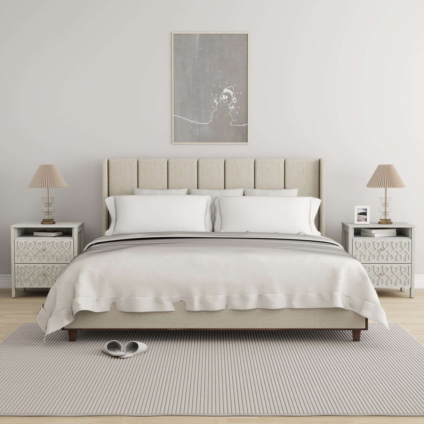 Galano Modern 2-Drawer Nightstands with Open Storage 20.9" W × 15.7" D × 22.7" H
