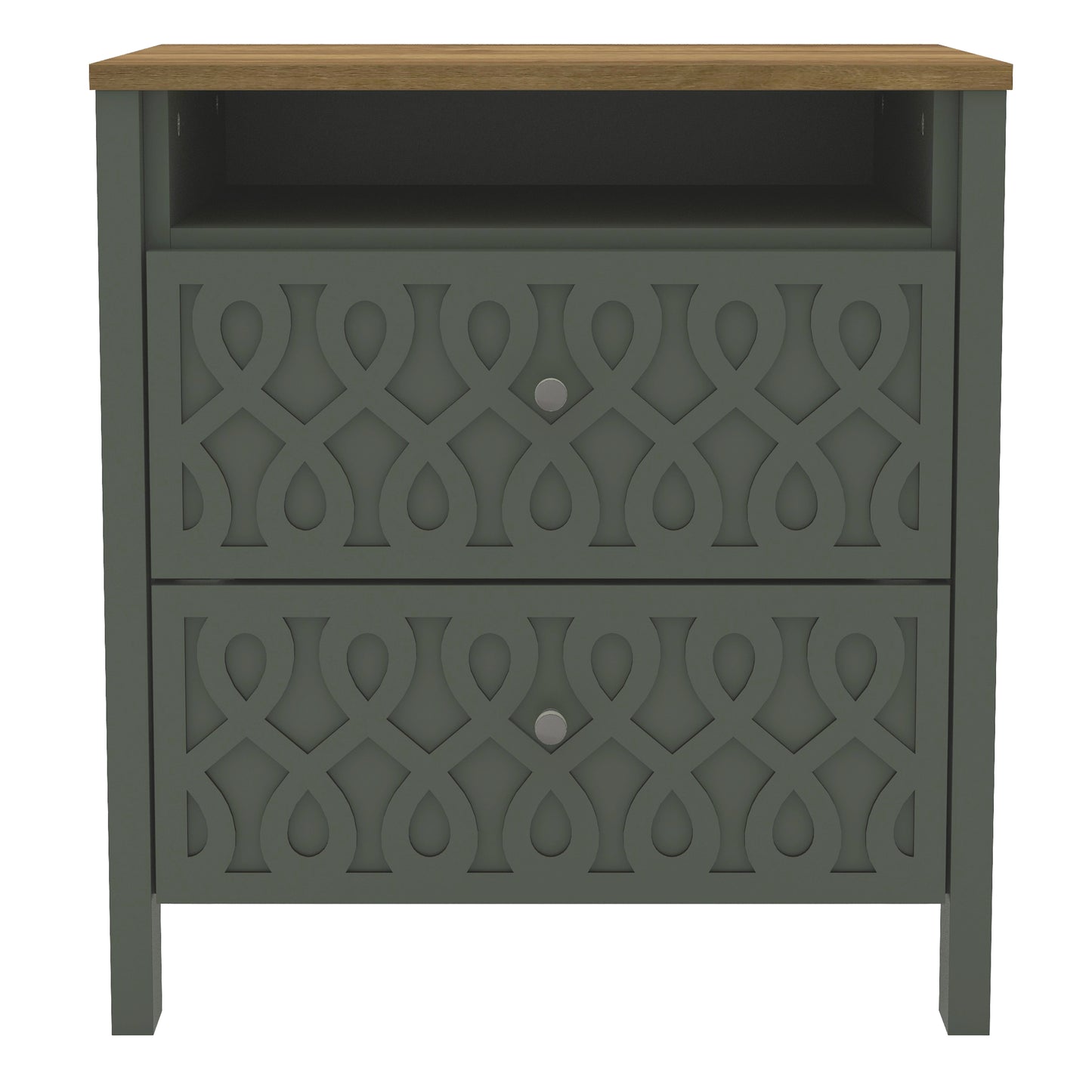 Galano Modern 2-Drawer Nightstands with Open Storage 20.9" W × 15.7" D × 22.7" H