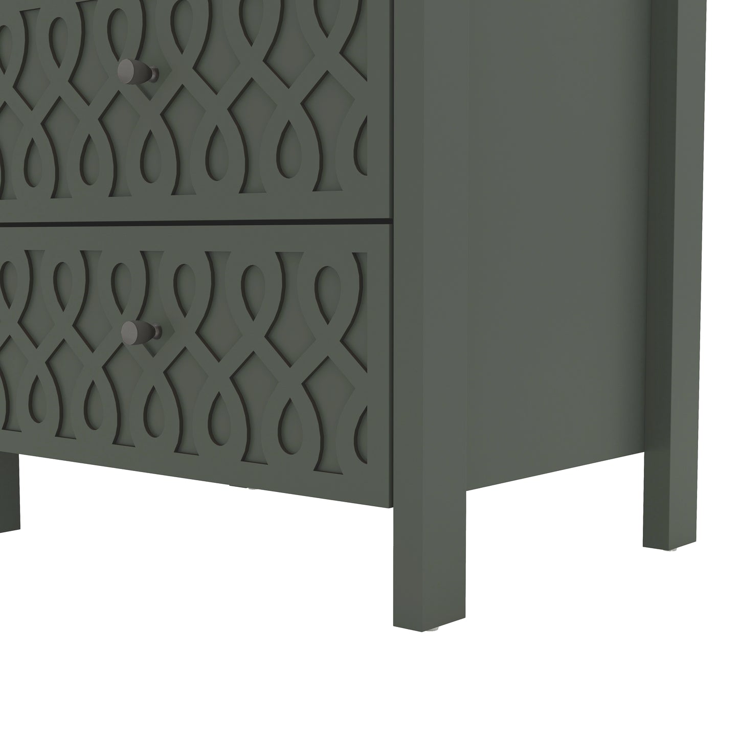 Galano Modern 2-Drawer Nightstands with Open Storage 20.9" W × 15.7" D × 22.7" H