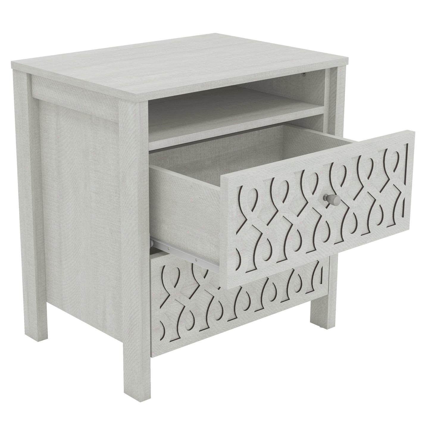 Galano Modern 2-Drawer Nightstands with Open Storage 20.9" W × 15.7" D × 22.7" H