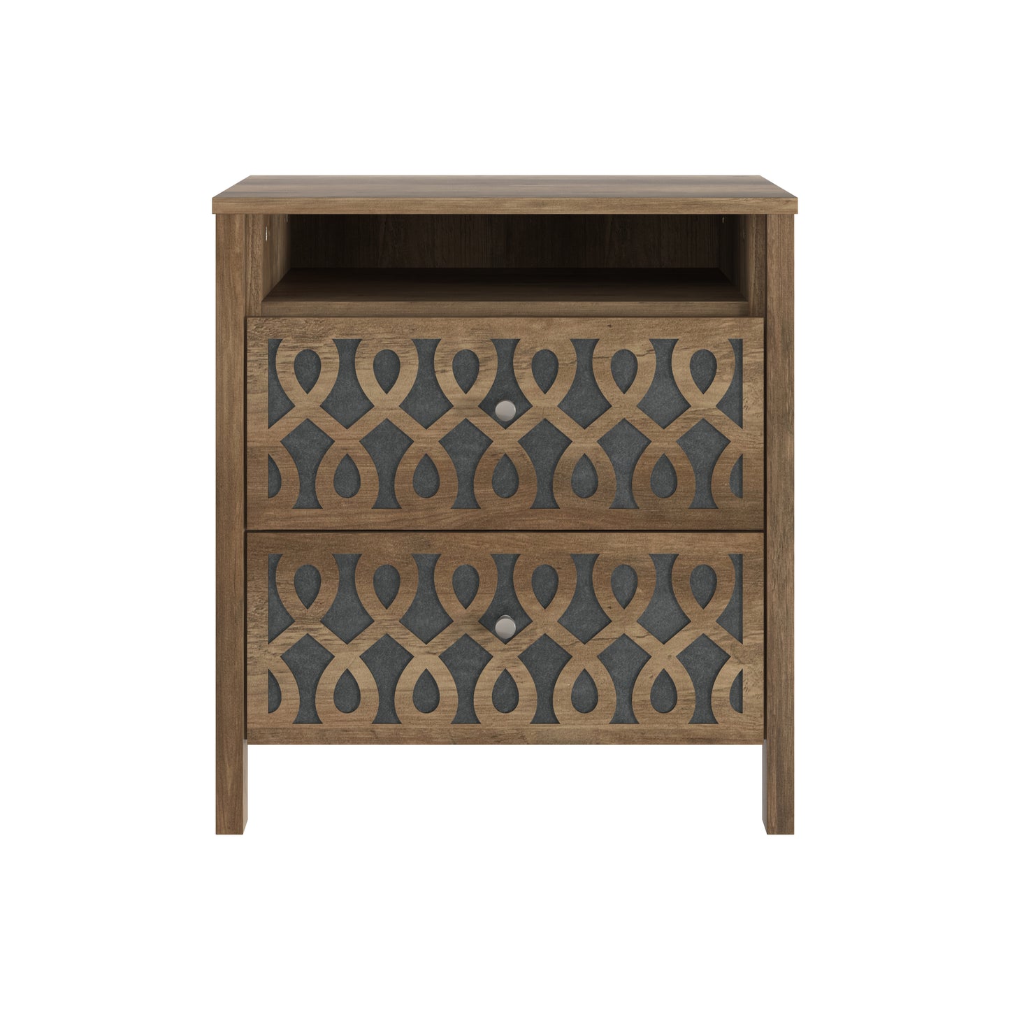 Galano Modern 2-Drawer Nightstands with Open Storage Set of 2 20.9" W × 15.7" D × 22.7" H
