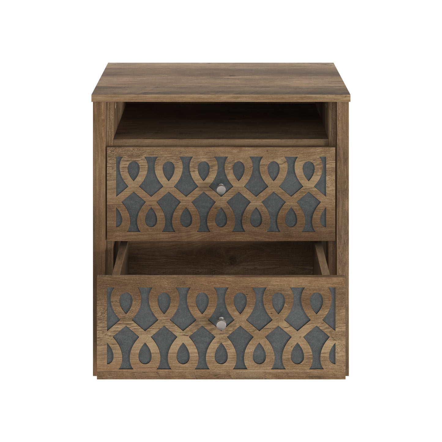 Galano Modern 2-Drawer Nightstands with Open Storage Set of 2 20.9" W × 15.7" D × 22.7" H