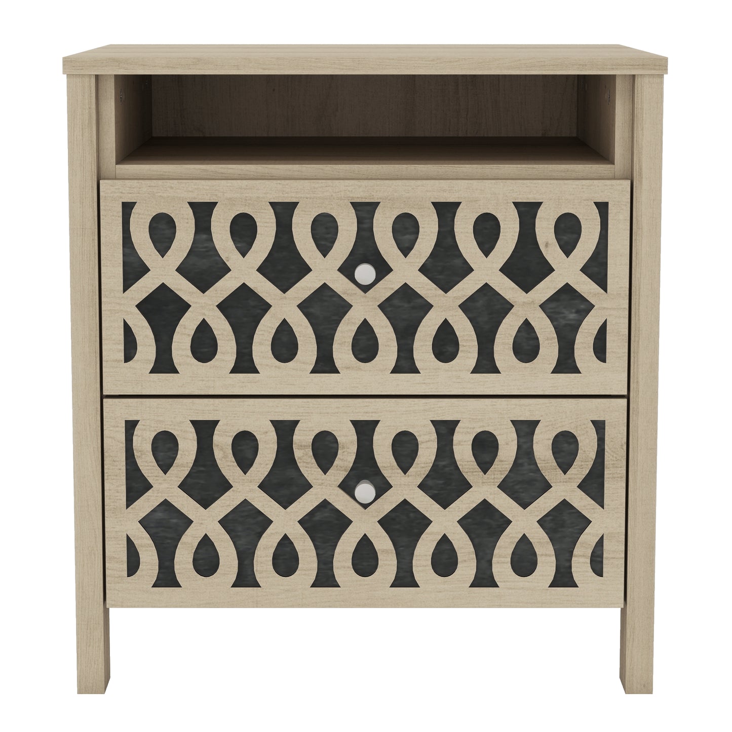 Galano Modern 2-Drawer Nightstands with Open Storage Set of 2 20.9" W × 15.7" D × 22.7" H
