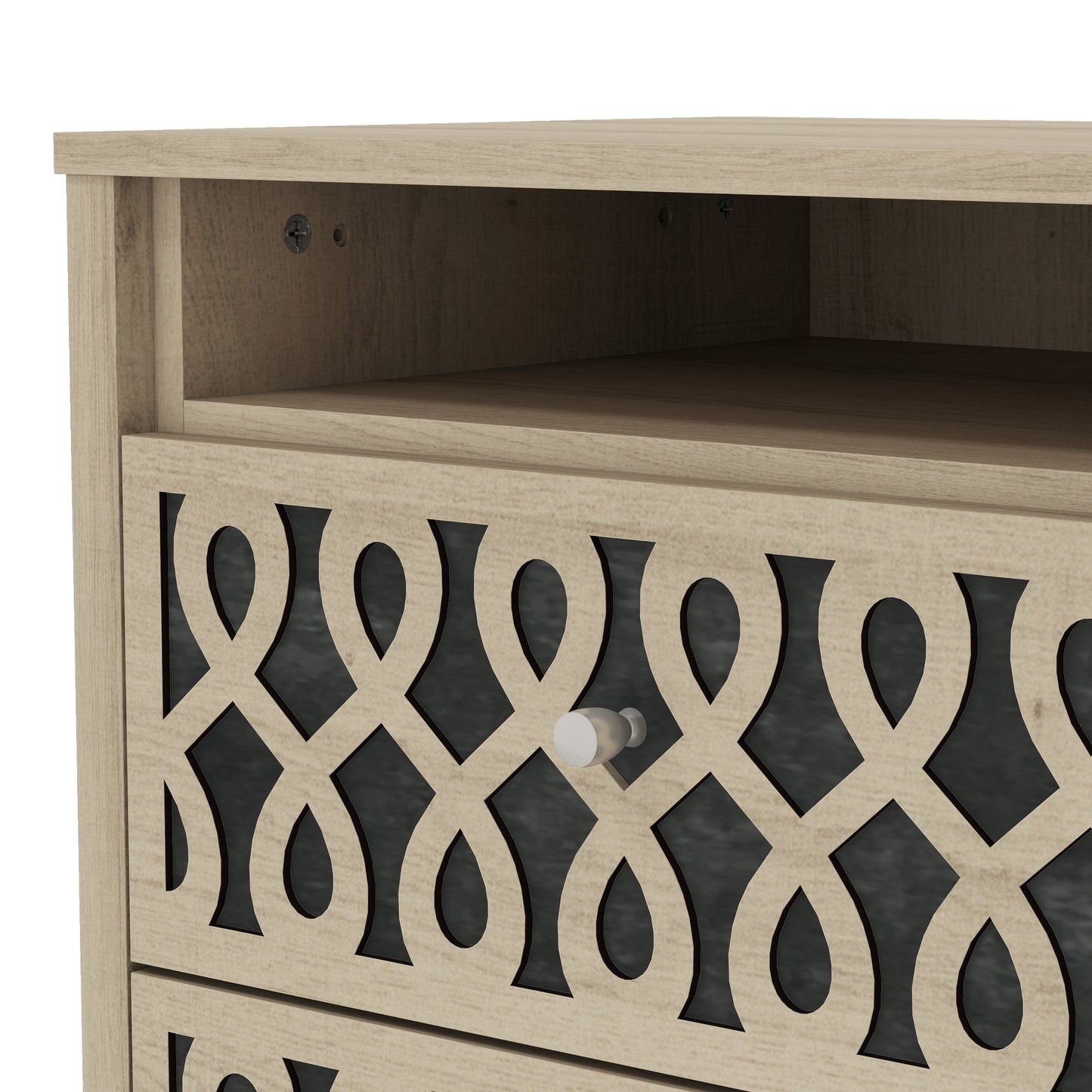 Galano Modern 2-Drawer Nightstands with Open Storage Set of 2 20.9" W × 15.7" D × 22.7" H