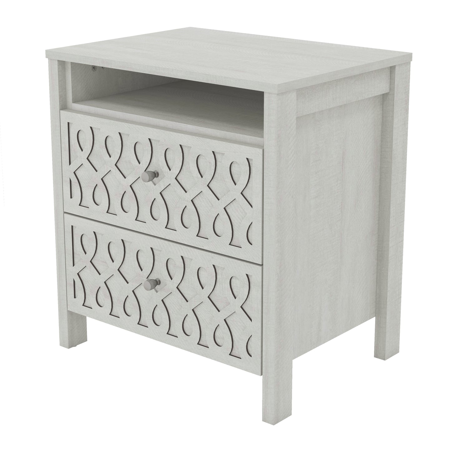 Galano Modern 2-Drawer Nightstands with Open Storage Set of 2 20.9" W × 15.7" D × 22.7" H
