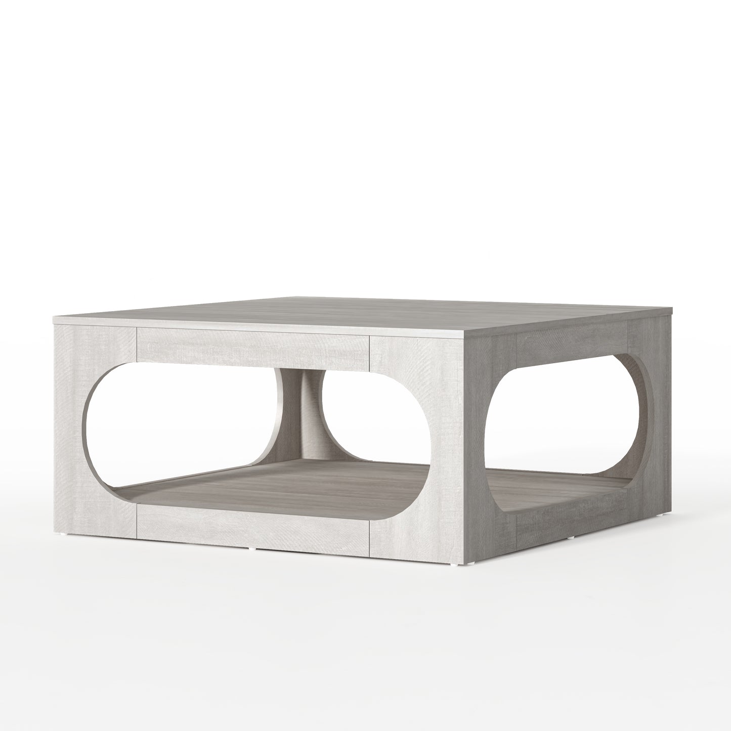 Galano Modern Coffee Table with Open Storage Shelf 34.8" W x 34.8" D x 16.1" H