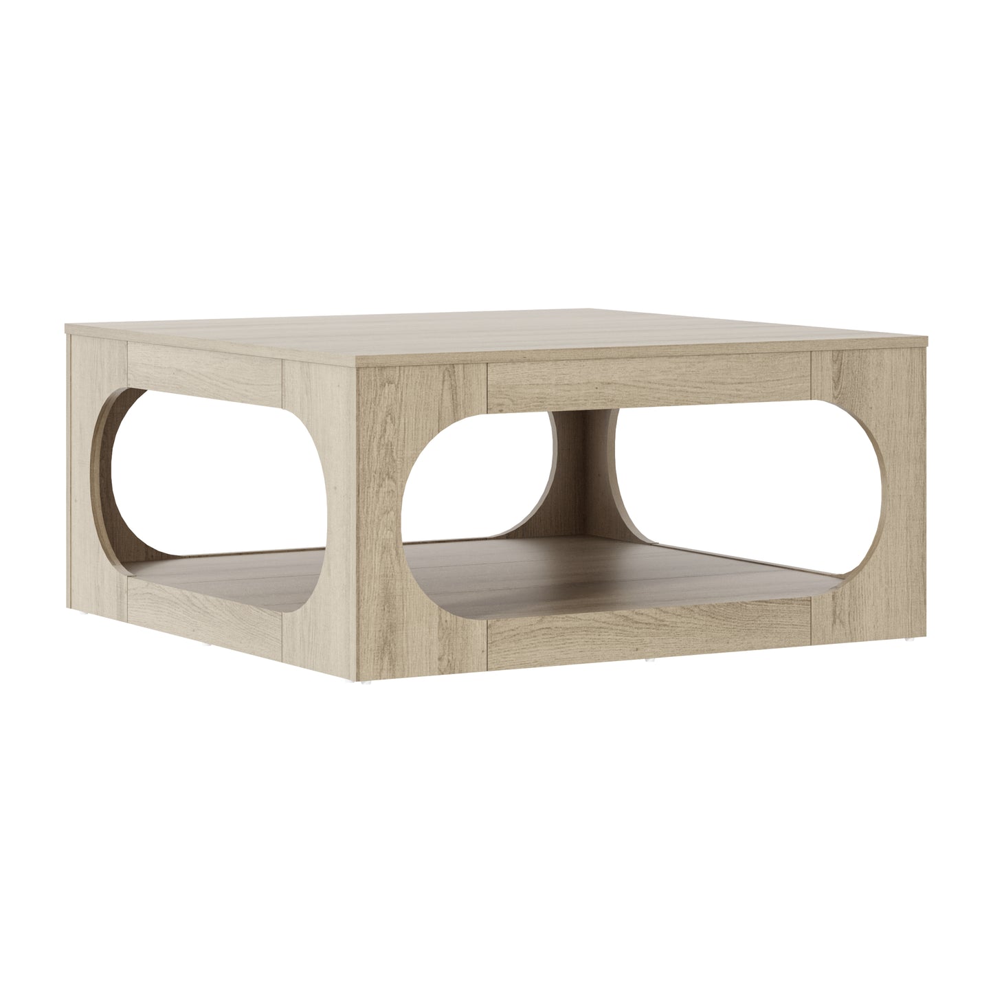 Galano Modern Coffee Table with Open Storage Shelf 34.8" W x 34.8" D x 16.1" H