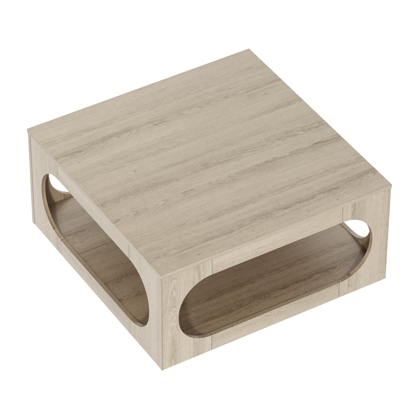 Galano Modern Coffee Table with Open Storage Shelf 34.8" W x 34.8" D x 16.1" H