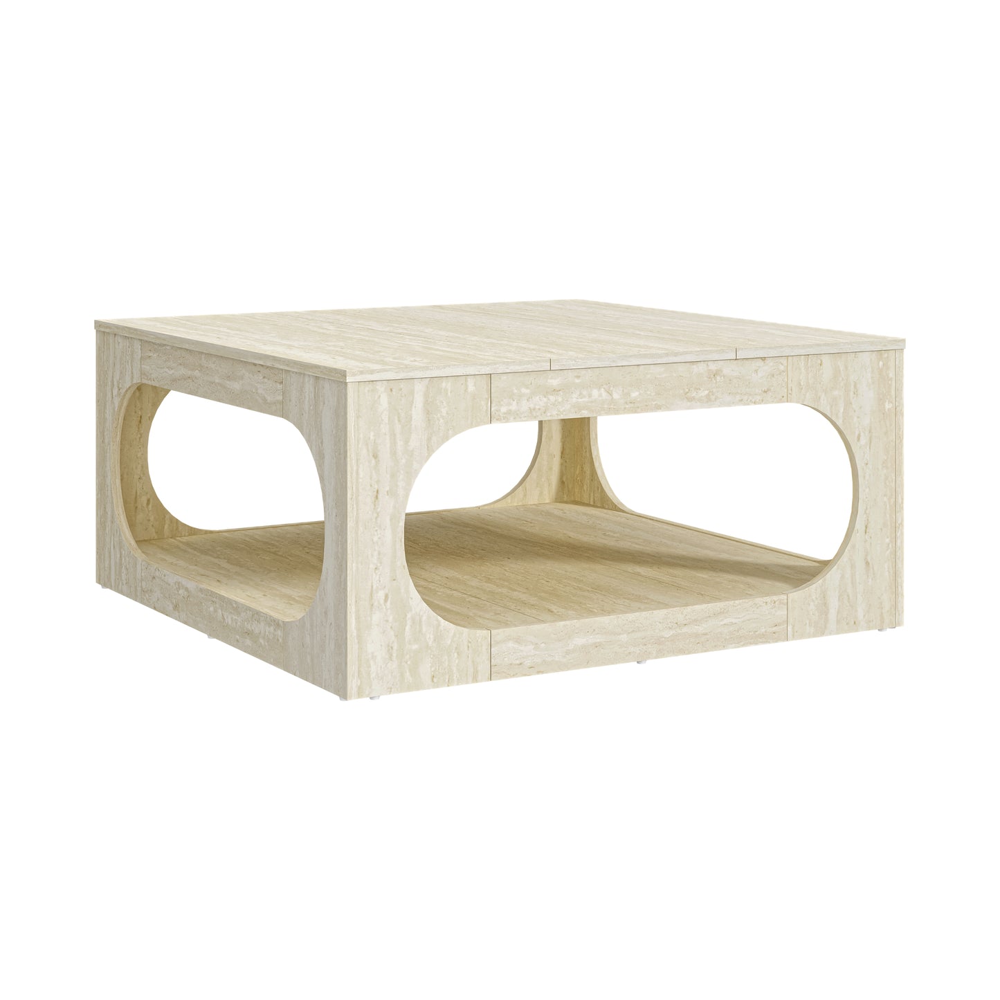 Galano Modern Coffee Table with Open Storage Shelf 34.8" W x 34.8" D x 16.1" H